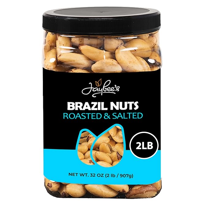 Jaybee's Roasted Salted Brazil Nuts - (32 oz) Great for Daily Use, Baking, Cooking and Gift Giving