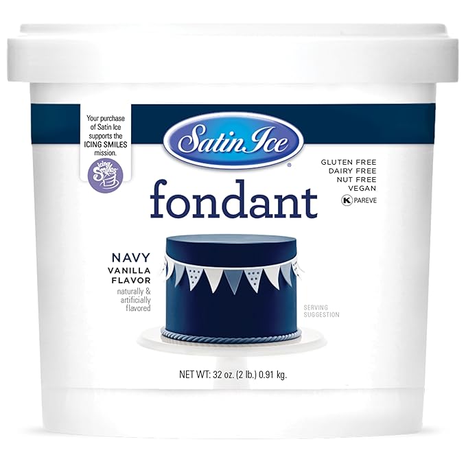 Satin Ice Fondant for Cake Decorating, Navy, (2 Pound)