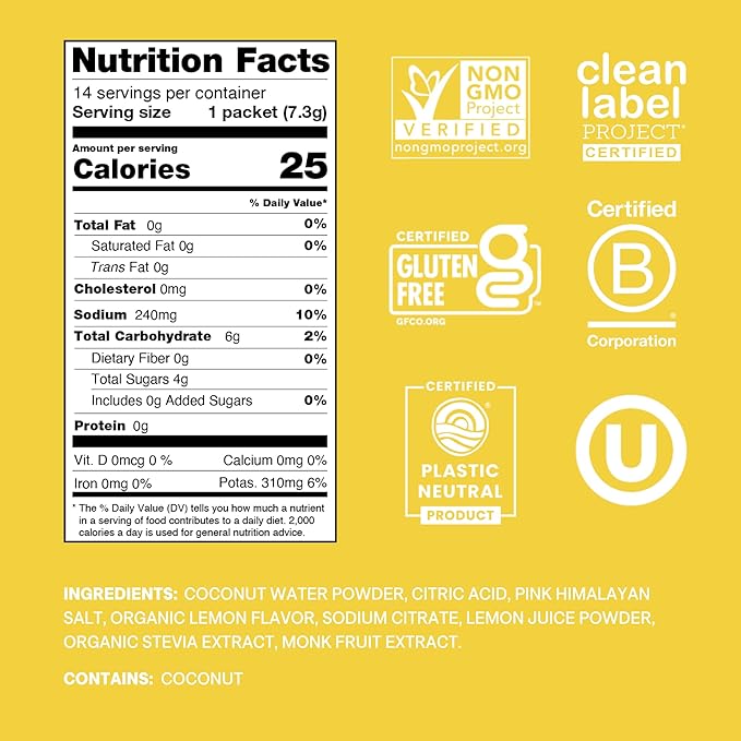 Cure Hydration | Plant-Based Electrolyte Drink Mix | No Added Sugar | FSA & HSA | Dehydration
