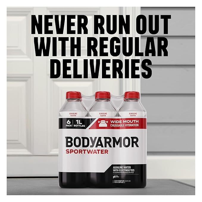 BODYARMOR SportWater Alkaline Water, Superior Hydration, High Alkaline Water pH 9+, Electrolytes