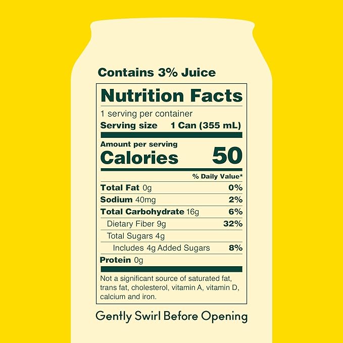 OLIPOP Prebiotic Soda Pop, Banana Cream, A New Kind of Soda Packed with Prebiotics, Fiber, and