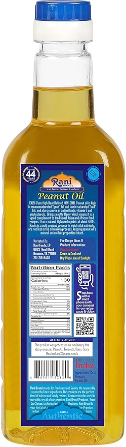 Rani Premium Oils Combo Set of 3 - Peanut Oil, Mustard Oil, Sesame Oil 16.9 Ounce (500ml) ~ Cold