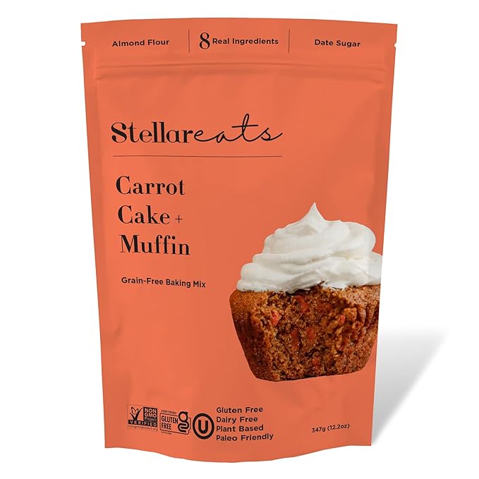 Stellar Eats Grain-Free Carrot Cake & Muffin Baking Mix | Gluten-Free, Dairy-Free, Plant-Based