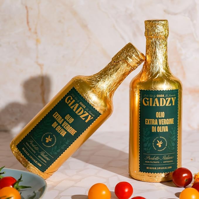 Giadzy by Giada de Laurentiis Olive Oil Extra Virgin - Premium Unfiltered Cold-Pressed Italian