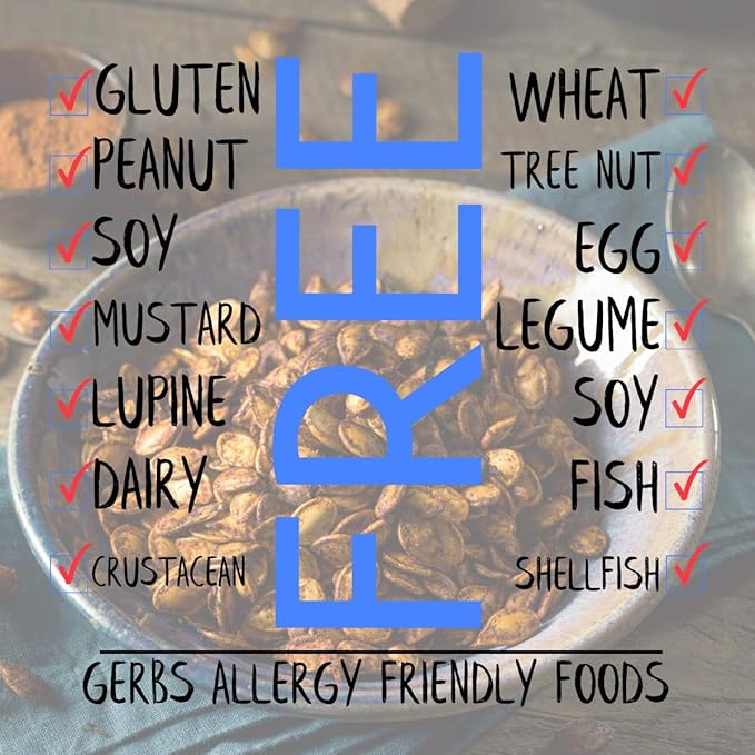 Gerbs Toasted Onion & Garlic Whole Pumpkin Seeds 2 lbs. | Small Batch Roasted, In-Shell, 10.5 mm