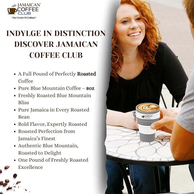 JamaicanCoffeeClub 100% Jamaican Blue Mountain Coffee Ground ??RG 8oz Fresh Roasted Beans, Smooth