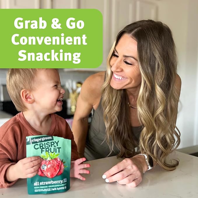 Crispy Green Natural Freeze-Dried Fruit, Strawberry Single-Serve, No Sugar Added, 0.42 Ounce (Pack
