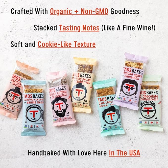 Taos Bakes - Caramel Pecan + Cranberries - Breakfast Bars - 5g Fiber & Gluten Free - Healthy Snacks