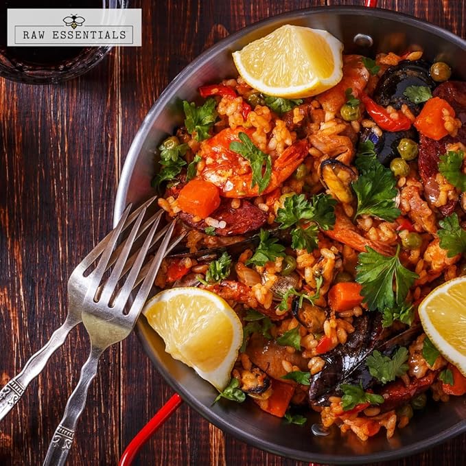 Raw Essentials Saffron Seasoning - Earthy and Sweet - Delicious in Paella, Risotto, and Stews