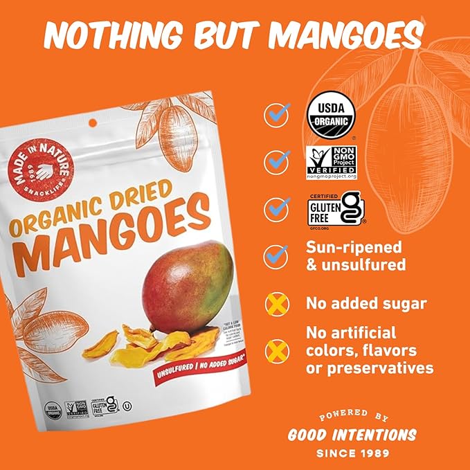Made In Nature Organic Dried Mangoes, 28 Ounce (Pack of 1) ??Vegan Snack, Non-GMO, Unsulfured