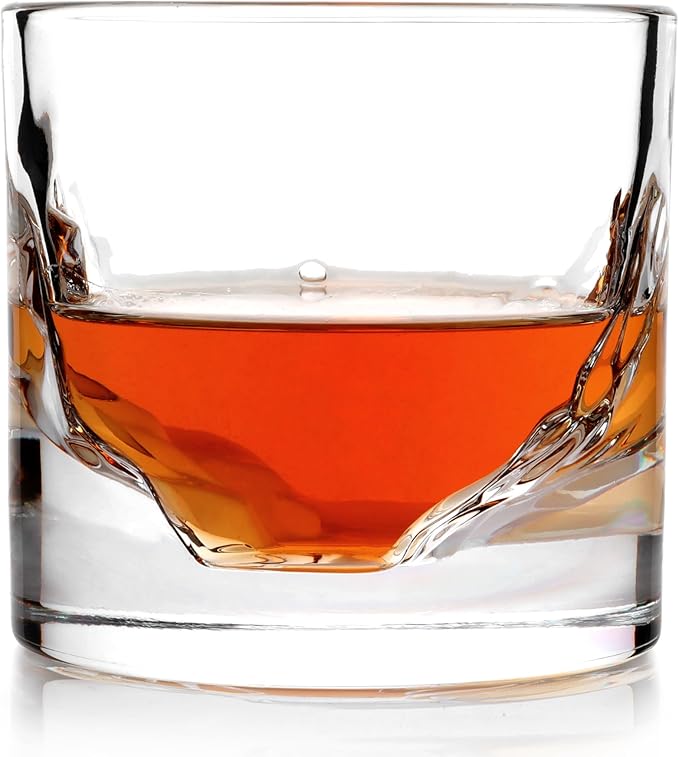 Grand Canyon Heavy Crystal Whiskey Glasses Gift Set of 2, Thick Freezable Bourbon Glass 1lb Each