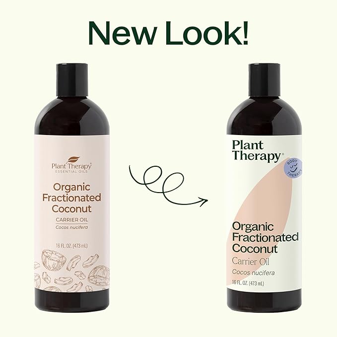 Plant Therapy Organic Fractionated Coconut Oil for Skin, Hair, Body 100% Pure, USDA Certified