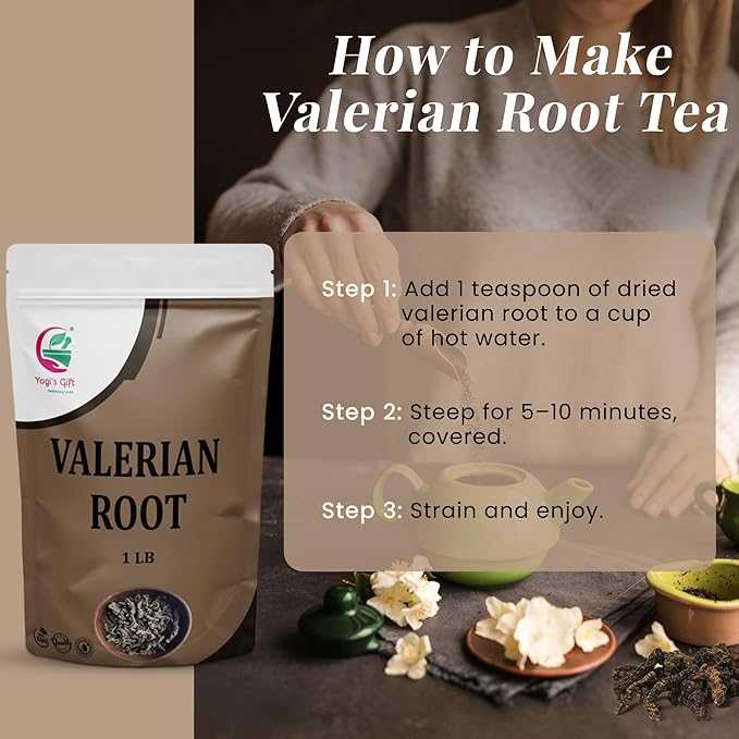 Valerian Root Whole 1 LB, 100% Natural & Pure, Perfect for Tea, Herbal Blends & Wellness Uses, 1 LB