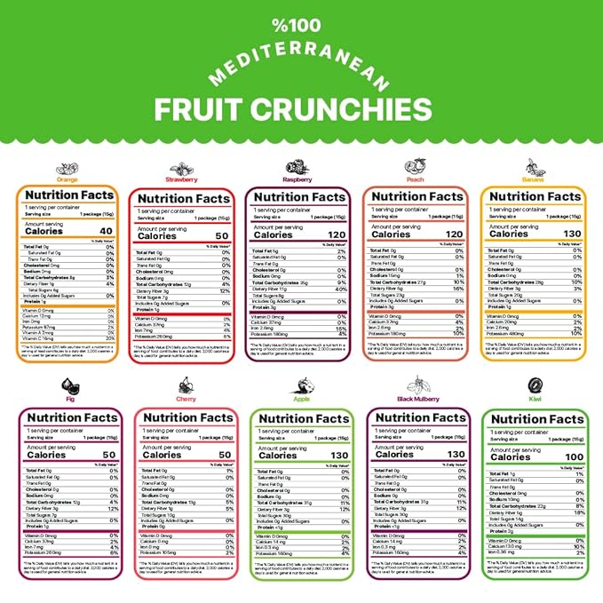 GURU HUNU Freeze Dried Fruit Mix 12 Individual Packs Healthy Fruit Snacks - Variety Pack Dehydrated