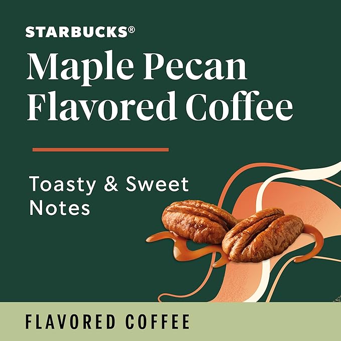 Starbucks Coffee K-Cup Pods, Maple Pecan Flavored Coffee, Naturally Flavored, 100% Arabica, 6 Boxes
