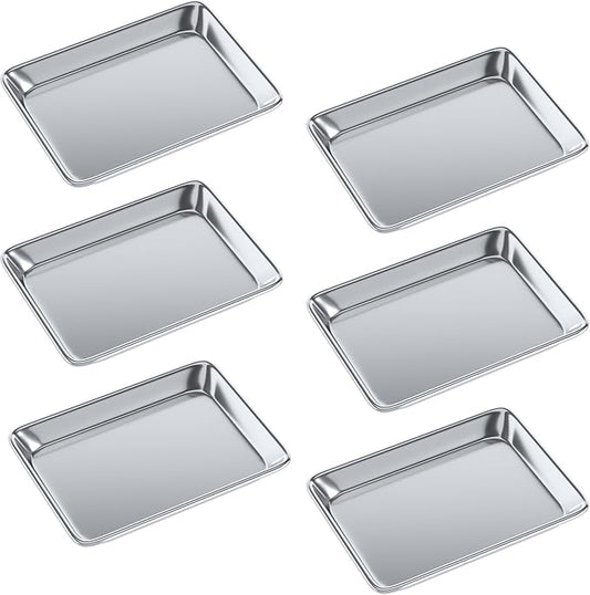 Pack of 6 | 10 in. x 13 in. Quarter Size Aluminum Bun. / Sheet Pan | Ideal for baking, roasting