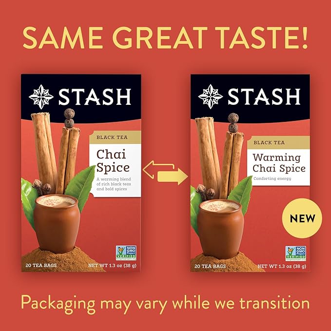 Stash Tea Chai Tea Variety Pack Sampler Assortment - Caffeinated, Non-GMO Project Verified Premium