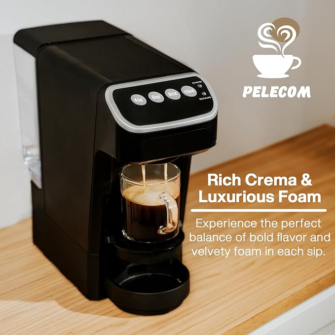 PeleCafe Coffee Machine – Compatible with Senseo Pods – Fast Brewing Single-Serve Coffee Maker with