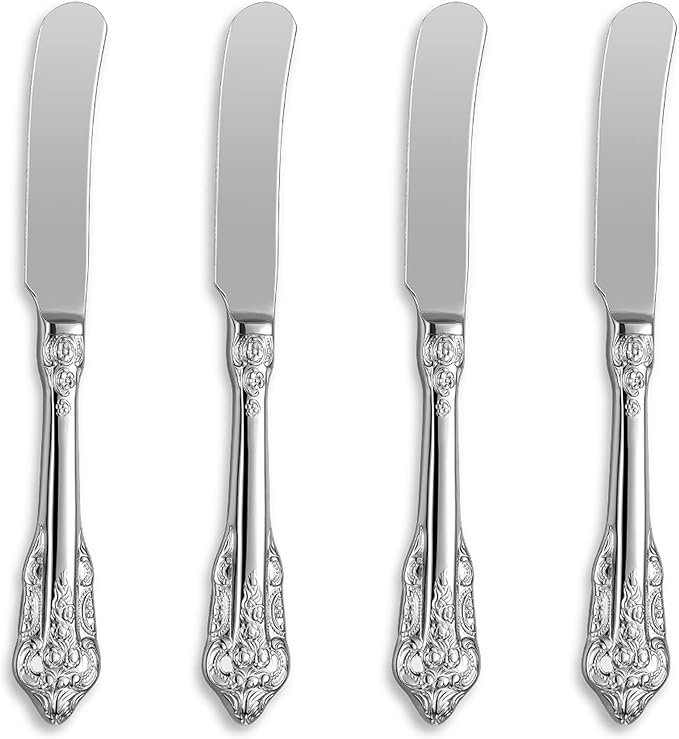 KEAWELL Gorgeous 6.9" Butter Spreader, 18/10 Stainless Steel, Set of 4, Butter Knife