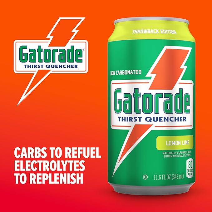 Gatorade Thirst Quencher, Lemon-Lime, 12 Fl Oz Cans (Pack of 18)