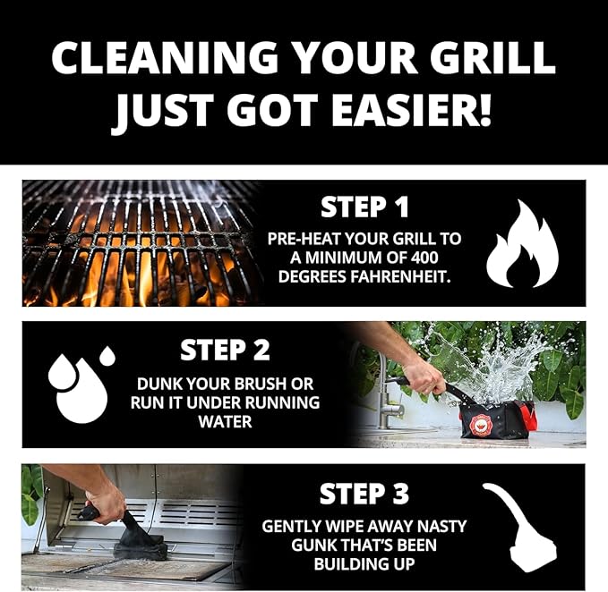 Grill Rescue BBQ Replaceable Scraper Cleaning Head, [Rescue-Upgraded], Bristle Free, Durable and
