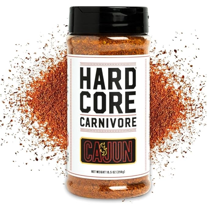 Hardcore Carnivore Cajun Seasoning (10.5 oz Shaker) Texas-Made, Authentic Blend for Gumbo, Red