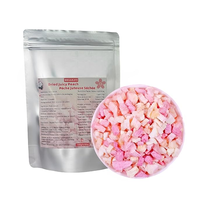 WEIJUEJIYI Freeze-dried diced Peach 100g (3.52oz) Dried Peach, Cake Decoration Ingredients