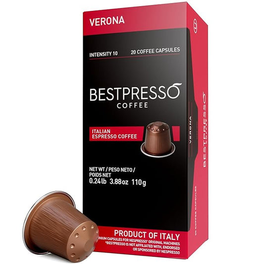 Bestpresso Coffee for Nespresso Original Machine 120 Aluminum pods Certified Genuine Espresso