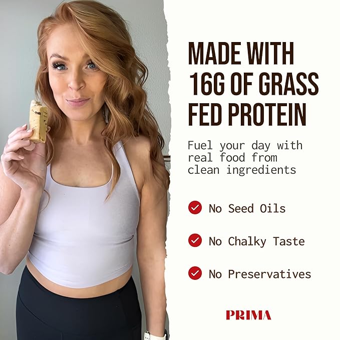 PRIMA ANCESTRAL PROTEIN BAR Grass Fed Protein Bars, 7 Pack ??Animal-Based Protein Bar with Beef