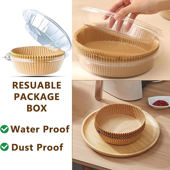 200pcs Air Fryer Disposable Liner, Non-Stick Parchment Paper for Baking, Oil-Proof, Water-Proof