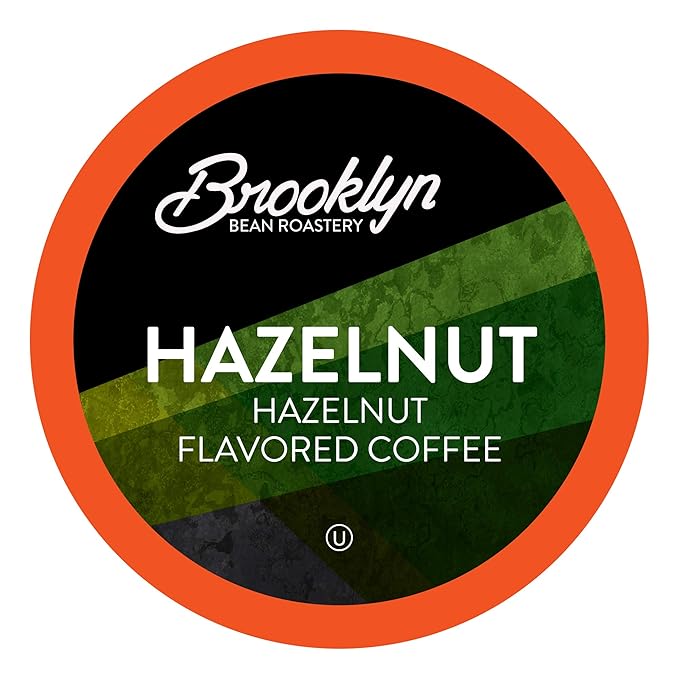 Brooklyn Beans Hazelnut Flavored Gourmet Coffee Pods, Compatible with 2.0 Keurig Coffee Pods
