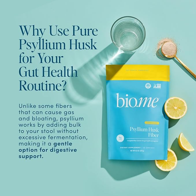Fiber Rescue (6g Per Serving) - Psyllium Husk Powder for Digestive Health & Bloating Relief, Sugar