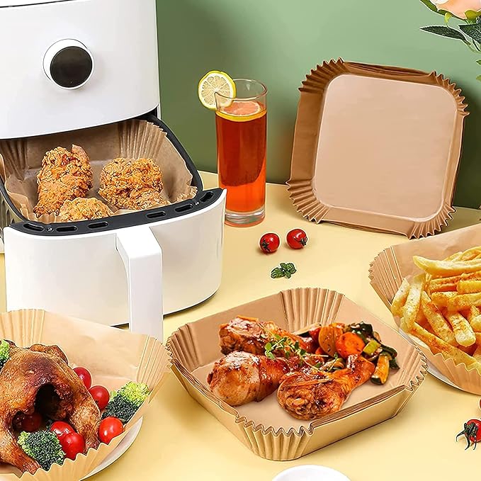 Mini Air Fryer Liners for CHEFMAN 2 Qt Air Fryer, 5.5inch Square Small Air Fryer Disposable Paper
