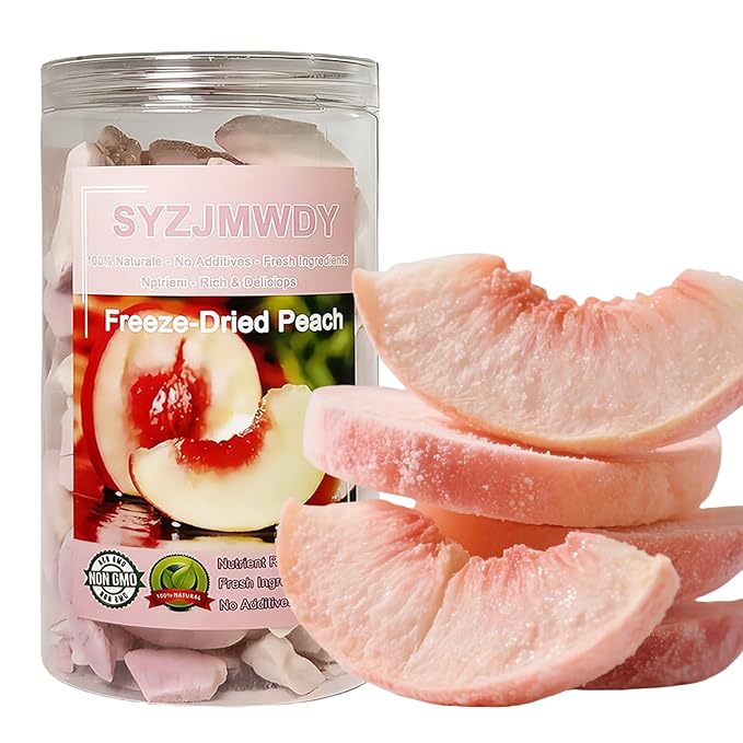 Premium Freeze-Dried Peach Cubes 7oz (200g) - 100% Fruit, No Sugar Added | For Baking, Smoothies &
