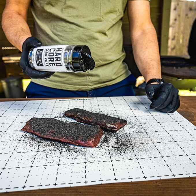 Hardcore Carnivore Black: Activated Charcoal Meat Seasoning Rub (13 oz Shaker) Texas-Made, Blend