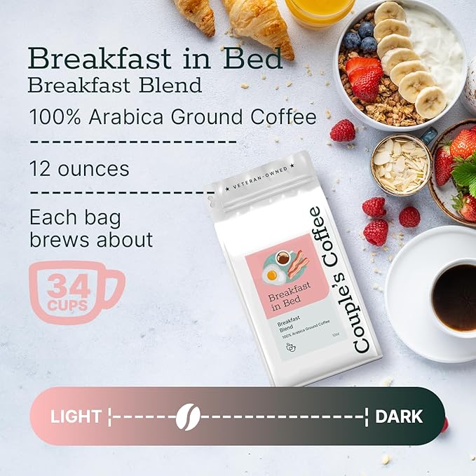 Couple?™s Coffee Ground Coffee | Gives Back to Military Families | Breakfast in Bed | Breakfast