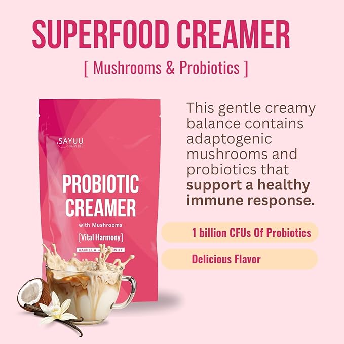 SAYUU Functional Probiotic Creamer With Mushrooms ??Enriched With Powerful Adaptogenic Mushrooms