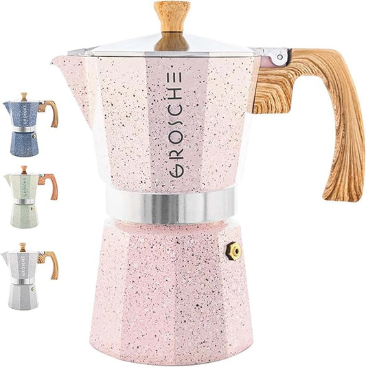 GROSCHE Milano Moka pot, Stovetop Espresso maker, Greca Coffee Maker, Stovetop coffee maker and