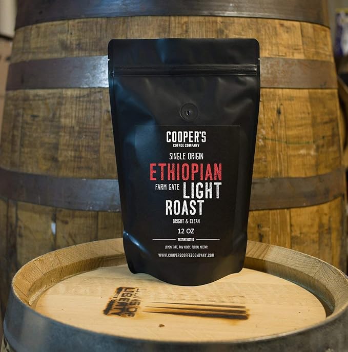 Ethiopian Bold Light Roast Coffee, Gourmet Single-Origin Coffee Beans from Ethiopia, Whole Bean