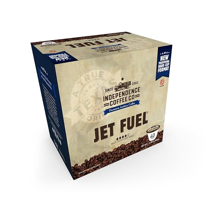 Independence Coffee Co. Jet Fuel Intense and Heavy Body, Dark Roast, Single Serve Coffee K Cup