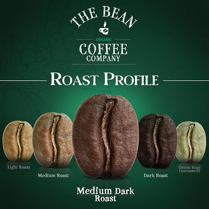 The Bean Organic Coffee Company Breakfast Blend, Medium Dark Roast, Ground Coffee, 5-Pound Bag,Café