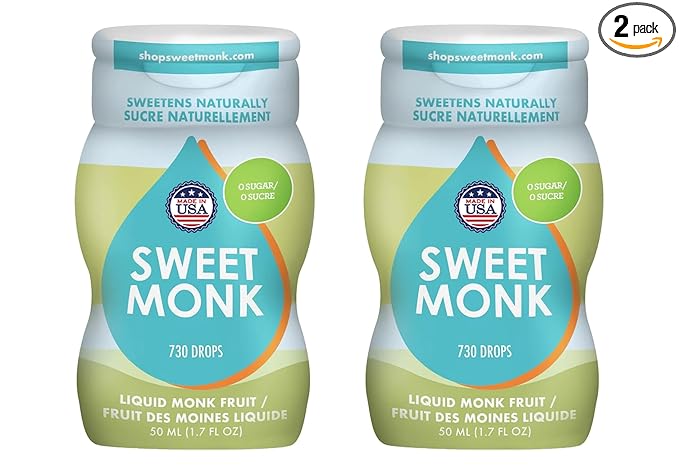 SweetMonk - 100% Pure Original Monk Fruit Sweetener Liquid Sugar Substitute - 1.7oz | No Water