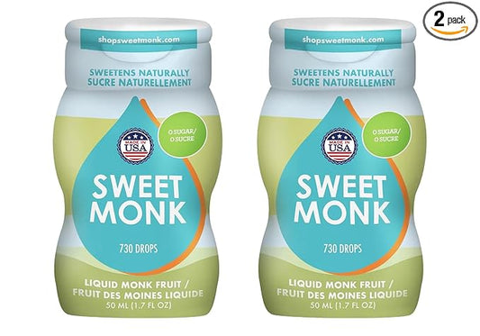 SweetMonk - 100% Pure Original Monk Fruit Sweetener Liquid Sugar Substitute - 1.7oz | No Water