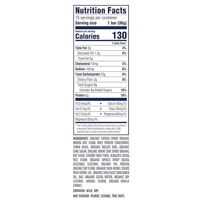 Zbar Protein - Cookies 'N Creme - Crispy Snack Bars - Made with Organic Oats - Non-GMO - 5g Protein
