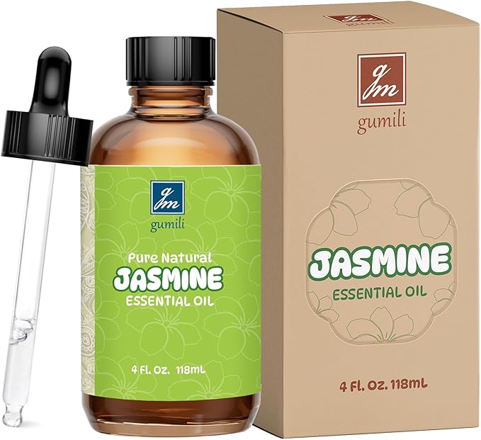 Jasmine Essential Oil 4 Oz, 100% Pure Jasmine Oil for Diffuser, Skin, Hair, Body & Face, Perfume