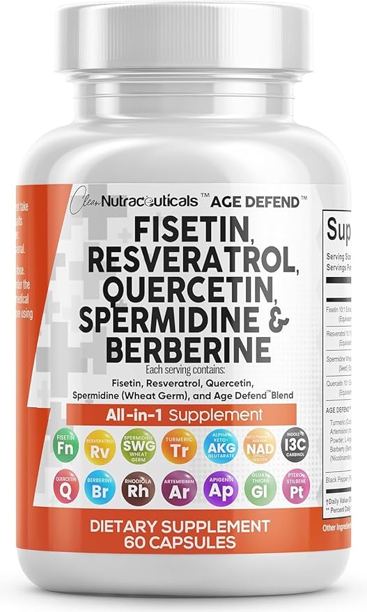 Clean Nutraceuticals Fisetin Quercetin Resveratrol with Spermidine Wheat Germ Extract - Health