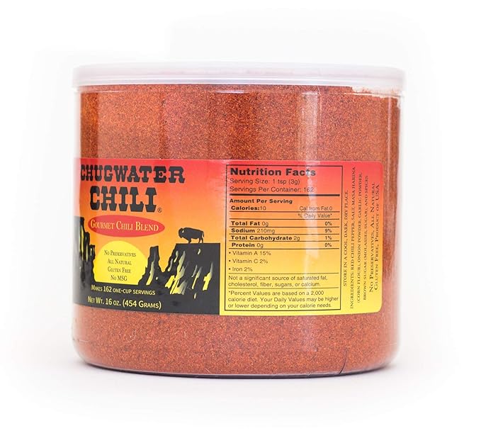 Chugwater Chili | Gourmet Chili Seasoning Mix & Taco Seasoning | 16oz Tub | Wyoming State