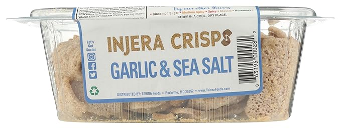 TSIONA FOODS Garlic & Sea Salt Injera Crisps, 6 OZ
