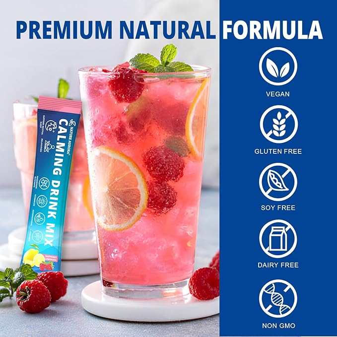 Powdered Drink Mix Calm - Adaptogenic Drink Mix with Magnesium Glycinate, Ashwagandha, Vitamin D