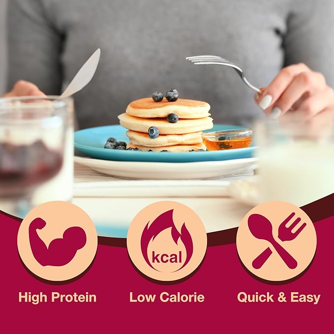 ProtiDIET Blueberry Protein Pancakes - Low Sugar, Low Fat, High Protein Snacks for Adults